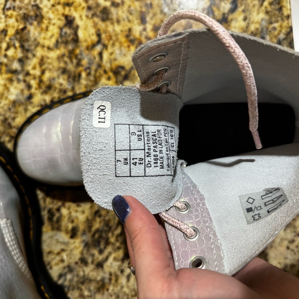 Dr. Martens Women's Iridescent Gray Combat Boots - Picture 8 of 8